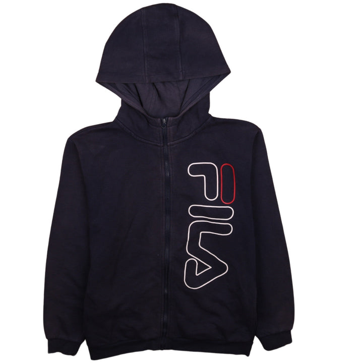 Fila Boys Black Full Zip Hoodie 11-12 Years Logo Fleece Sweatshirt