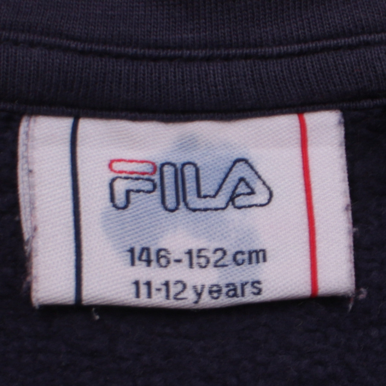 Fila Boys Black Full Zip Hoodie 11-12 Years Logo Fleece Sweatshirt