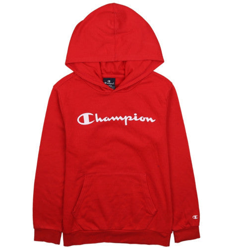 Champion Boys Red Pullover Hoodie 11-12 Years Fleece Logo Hooded Sweatshirt