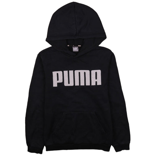 Puma Boys Black Hoodie 13-14 Years Pullover Fleece Sweatshirt
