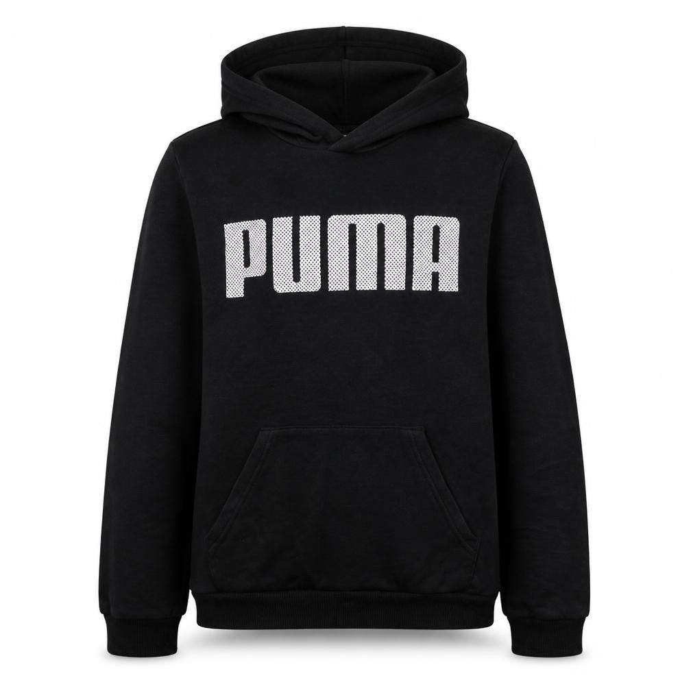 Puma Boys Black Hoodie 13-14 Years Pullover Fleece Sweatshirt