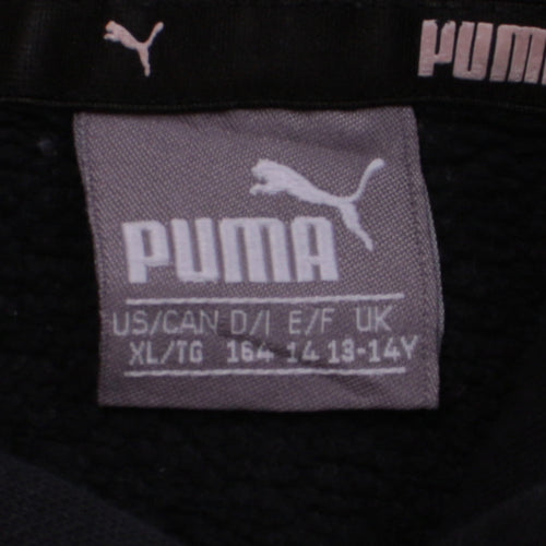 Puma Boys Black Hoodie 13-14 Years Pullover Fleece Sweatshirt