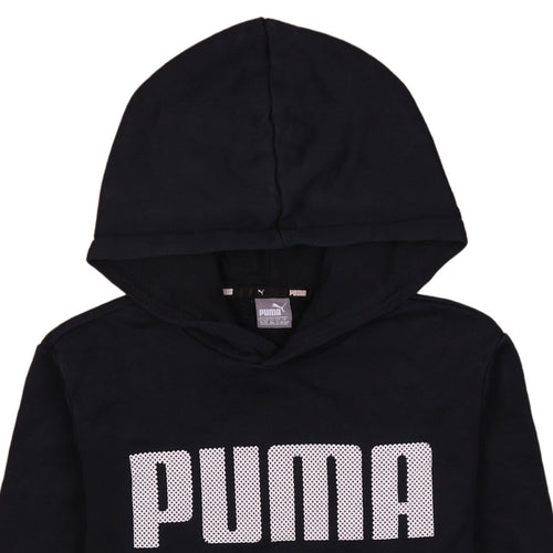 Puma Boys Black Hoodie 13-14 Years Pullover Fleece Sweatshirt