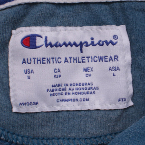 Champion Womens Blue Pullover Hoodie Small Graphic Print Casual