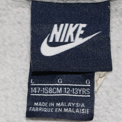 Nike Boys Grey Full Zip Hoodie 12-13 Years Regular Fit Logo Design