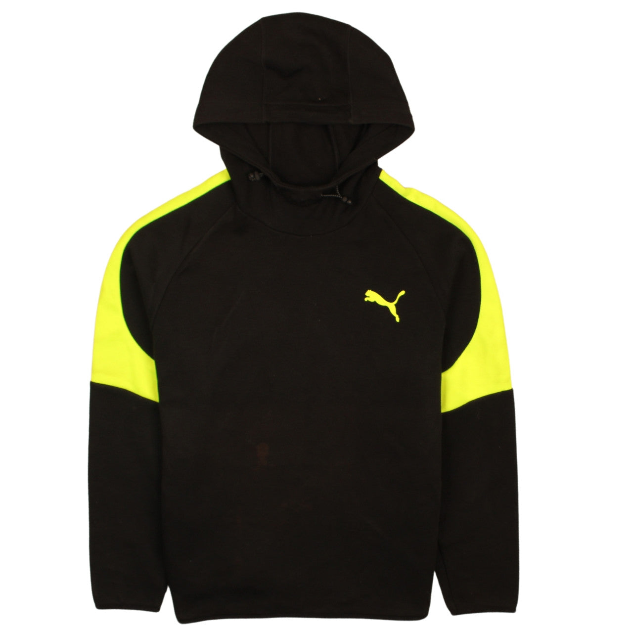 Puma Men’s Black XL Pullover Hoodie with Logo and Neon Detail