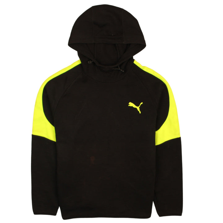 Puma Men’s Black XL Pullover Hoodie with Logo and Neon Detail