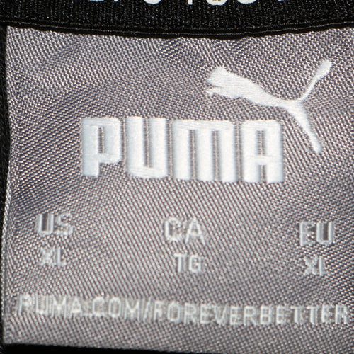 Puma Men’s Black XL Pullover Hoodie with Logo and Neon Detail