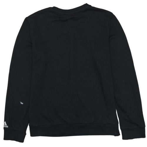 Adidas Womens Black Crew Neck Logo Sweatshirt Size L 16-18