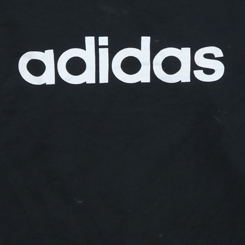Adidas Womens Black Crew Neck Logo Sweatshirt Size L 16-18