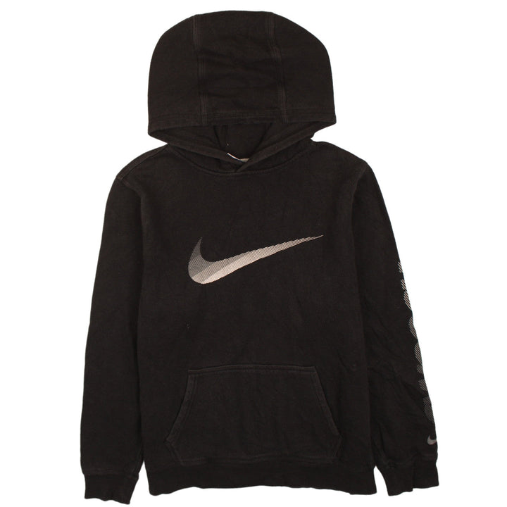 Nike Boys Black Pullover Hoodie 13-15 Years Graphic Logo Fleece Sweatshirt
