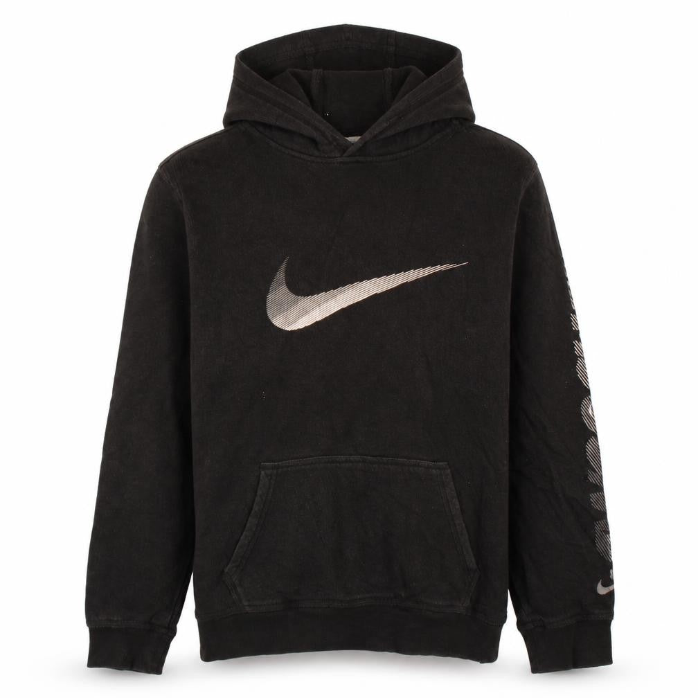 Nike Boys Black Pullover Hoodie 13-15 Years Graphic Logo Fleece Sweatshirt