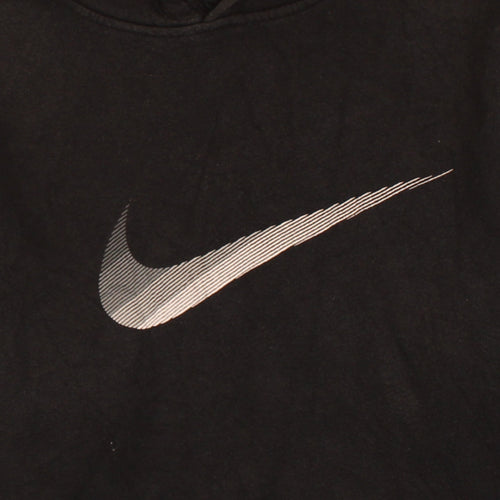 Nike Boys Black Pullover Hoodie 13-15 Years Graphic Logo Fleece Sweatshirt