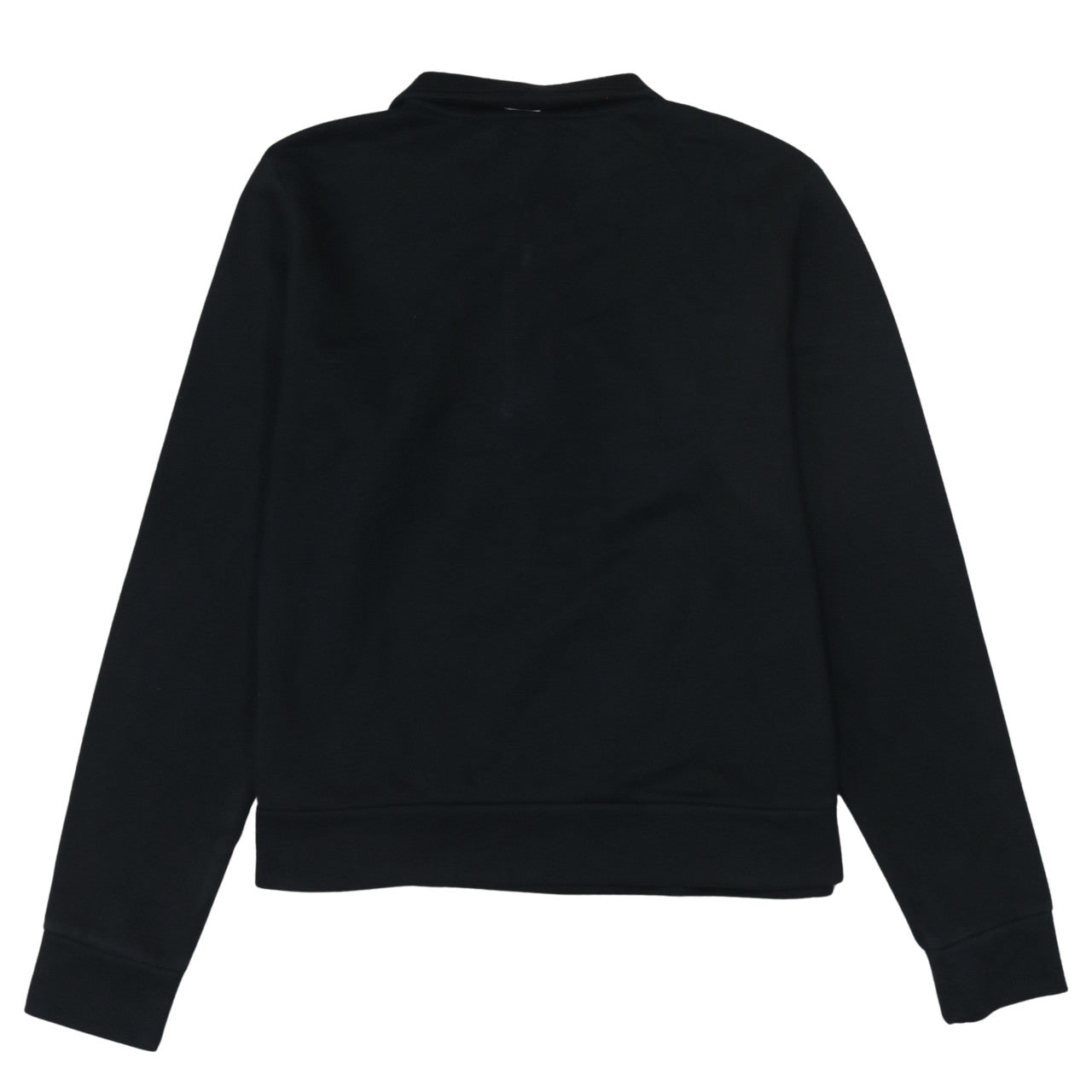 Puma Women Black 1/4 Zip Sweatshirt Size L Cotton Blend Logo