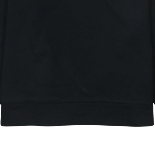 Puma Women Black 1/4 Zip Sweatshirt Size L Cotton Blend Logo