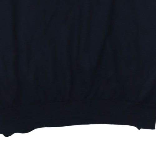 Hugo Boss Men's Navy Blue 2XL Wool V-Neck Pullover Jumper
