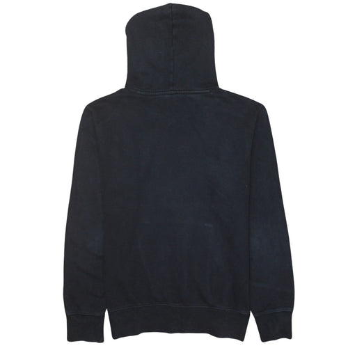 Champion Mens Black Pullover Hoodie Medium Logo Cotton Sweatshirt