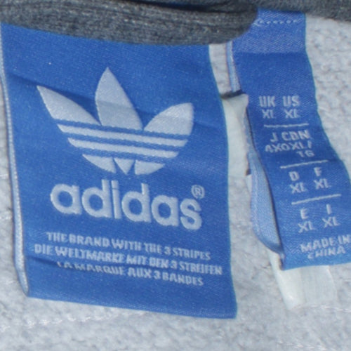 Adidas Men's Grey XL Track Jacket Full Zip Sportswear