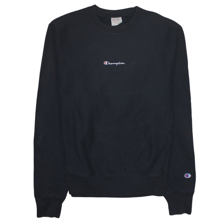 Champion Men's Black Small Reverse Weave Crew Neck Sweatshirt