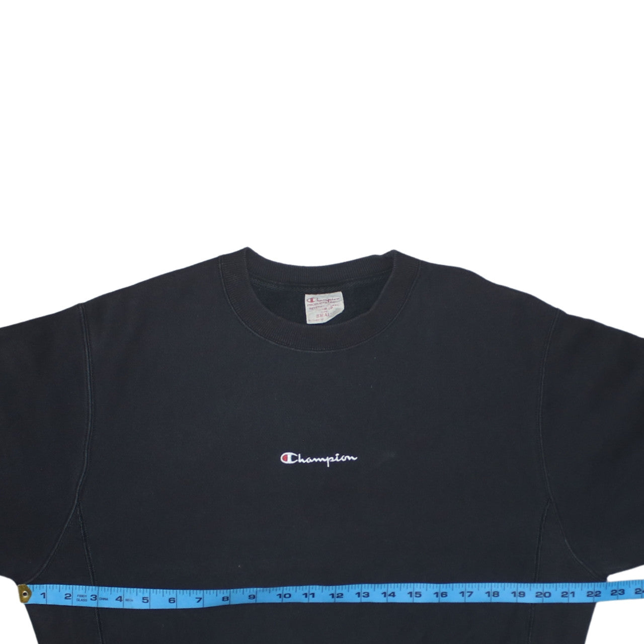 Champion Men's Black Small Reverse Weave Crew Neck Sweatshirt