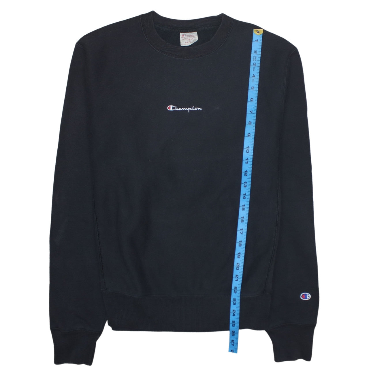 Champion Men's Black Small Reverse Weave Crew Neck Sweatshirt