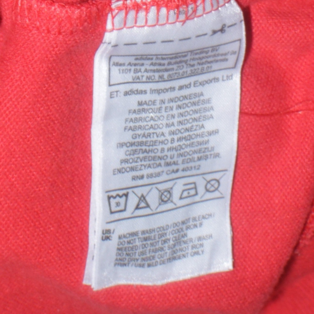 Adidas Mens Red Crew Neck Pullover Sweatshirt L Retro Logo