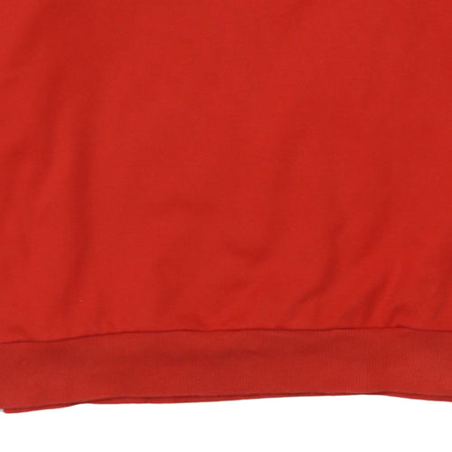 Adidas Mens Red Crew Neck Pullover Sweatshirt L Retro Logo