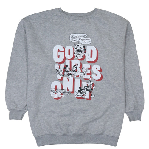 Primark Women Grey Disney Mickey Mouse Good Vibes Sweatshirt Size S