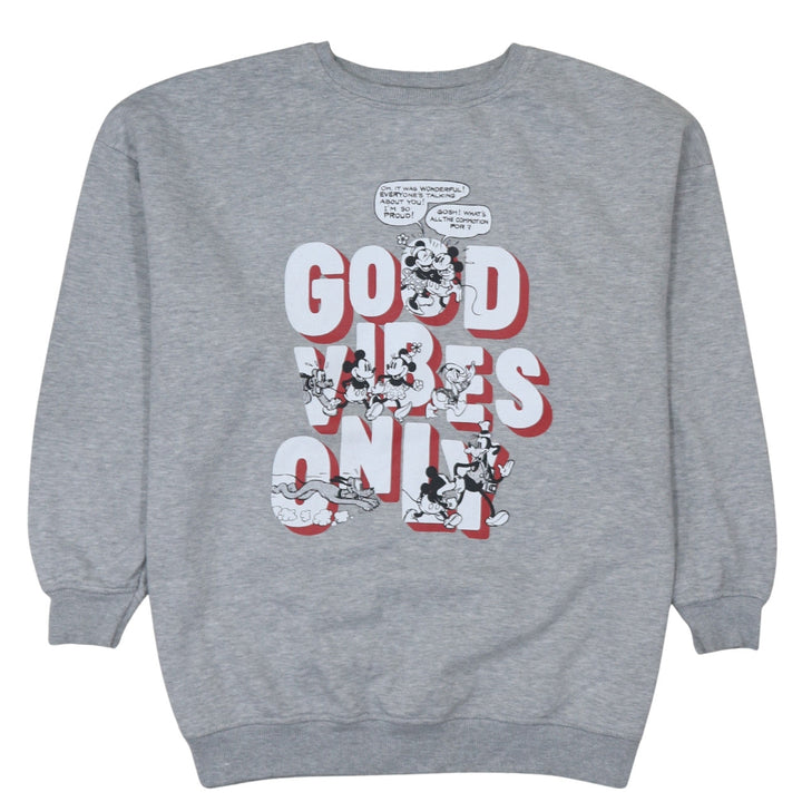 Primark Women Grey Disney Mickey Mouse Good Vibes Sweatshirt Size S