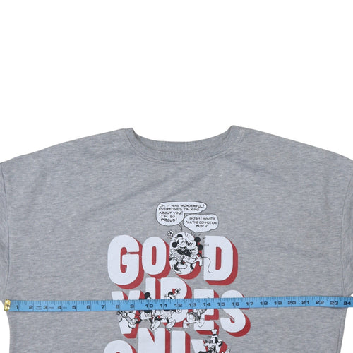 Primark Women Grey Disney Mickey Mouse Good Vibes Sweatshirt Size S