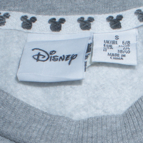 Disney Women Grey Mickey Mouse Sequin Pullover Sweatshirt Size S