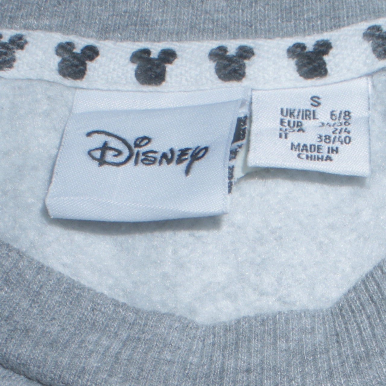 Disney Women Grey Mickey Mouse Sequin Pullover Sweatshirt Size S