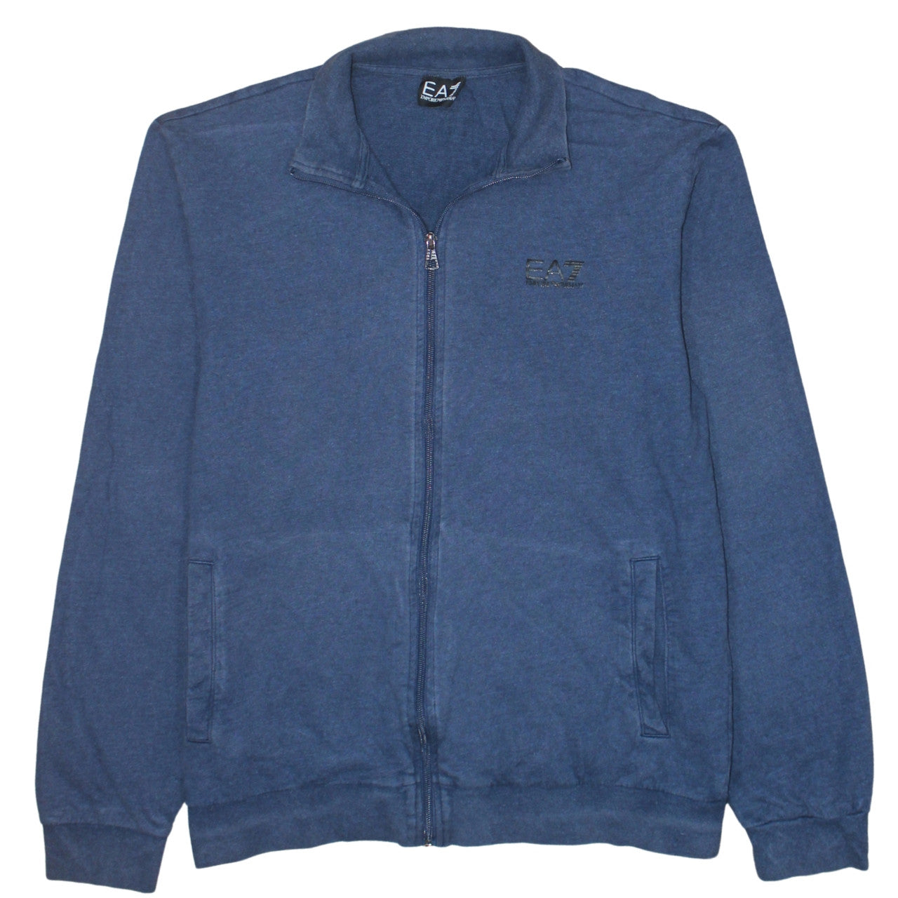 Emporio Armani EA7 Men's Blue XL Track Jacket Full Zip Cotton Blend