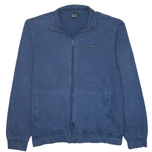 Emporio Armani EA7 Men's Blue XL Track Jacket Full Zip Cotton Blend