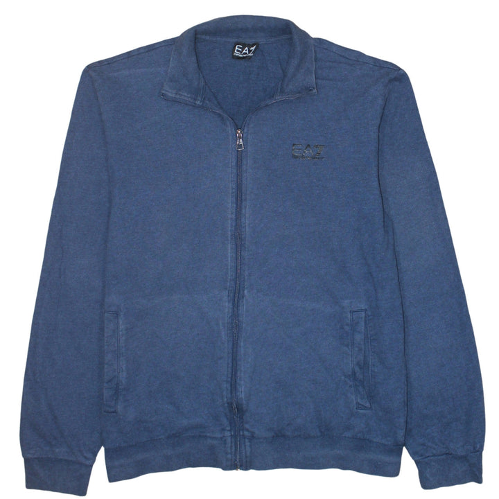 Emporio Armani EA7 Men's Blue XL Track Jacket Full Zip Cotton Blend