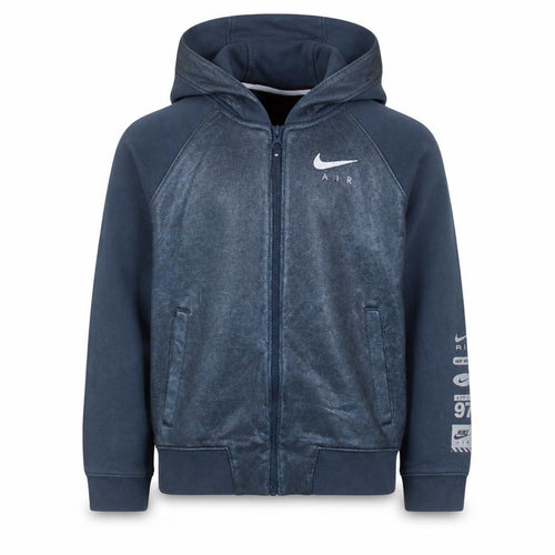 Nike Boys Blue Full Zip Hoodie 12-13 Years Air Logo Hooded Sweatshirt