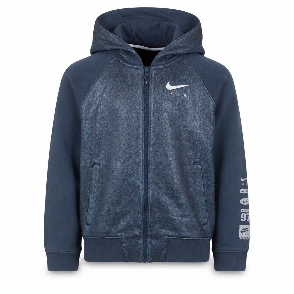 Nike Boys Blue Full Zip Hoodie 12-13 Years Air Logo Hooded Sweatshirt