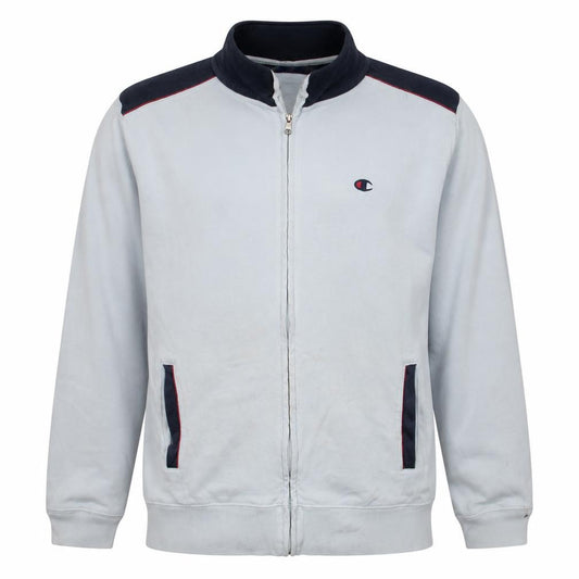Front view of Champion Men's White XL Track Jacket Full Zip Sportswear