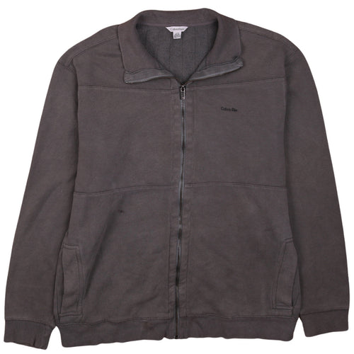 Calvin Klein Men’s Grey Full Zip Fleece Basic Jacket Size L