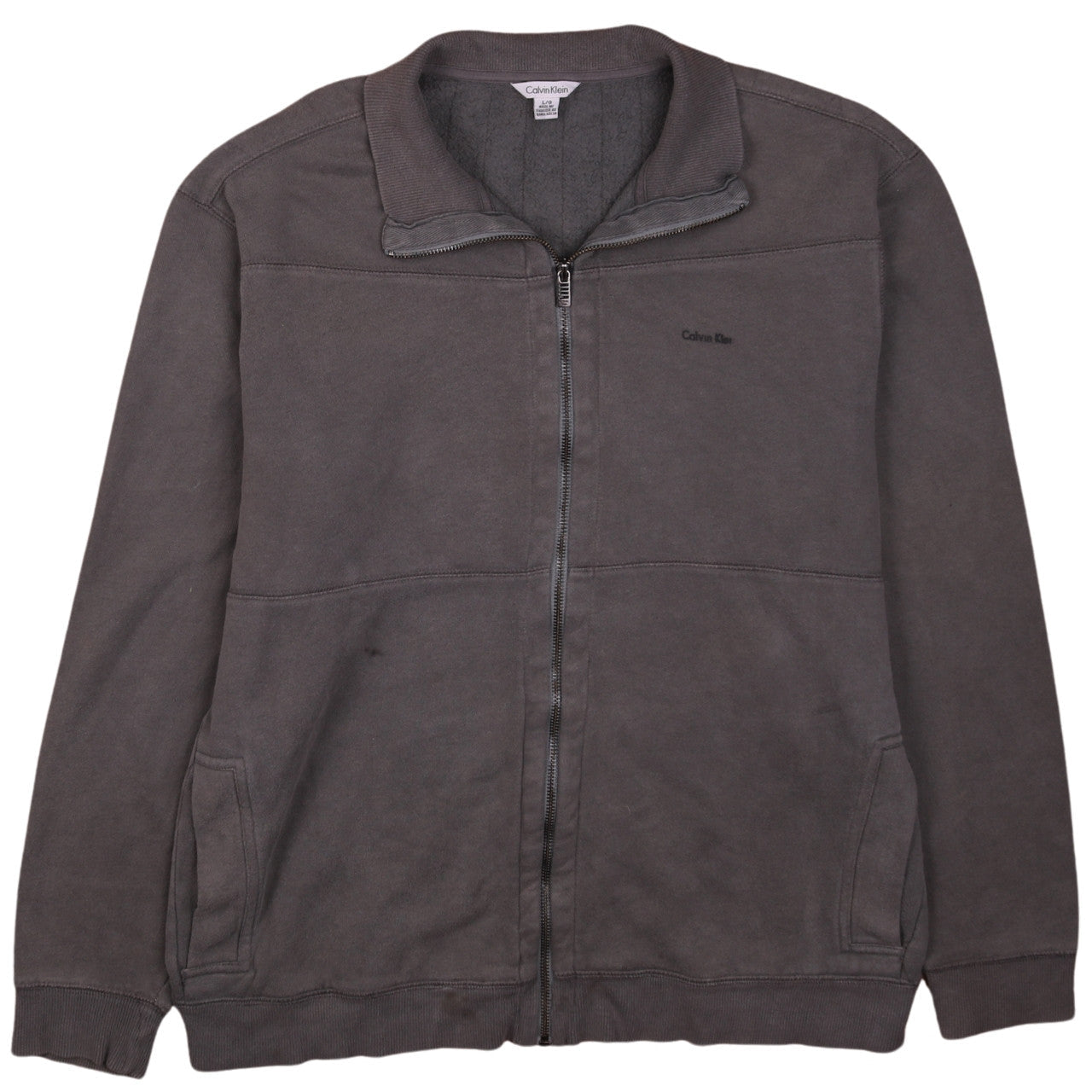 Calvin Klein Men’s Grey Full Zip Fleece Basic Jacket Size L