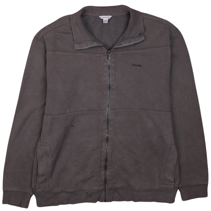 Calvin Klein Men’s Grey Full Zip Fleece Basic Jacket Size L