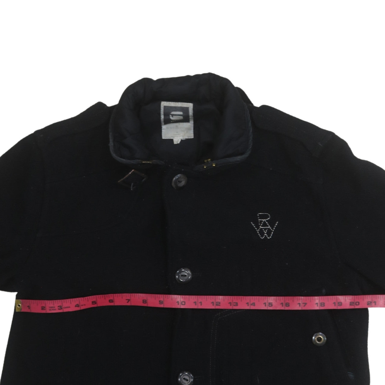 G-Star RAW Men's Black Wool Blend Overcoat L Regular