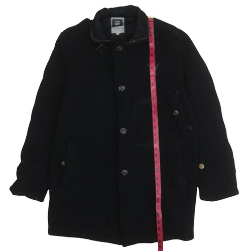 G-Star RAW Men's Black Wool Blend Overcoat L Regular