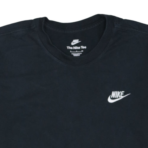 Nike Women Black S Pullover Sweatshirt Cotton Crew Neck Short Sleeve
