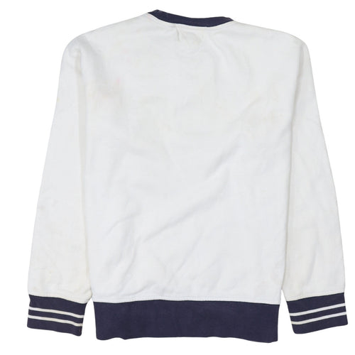 Polo Ralph Lauren Womens White Navy Crew Neck Sweatshirt Size M