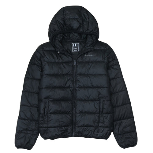 Champion Men's Black 2XL Hooded Puffer Jacket Full Zip Winter Coat