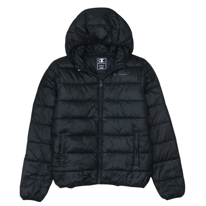Champion Men's Black 2XL Hooded Puffer Jacket Full Zip Winter Coat