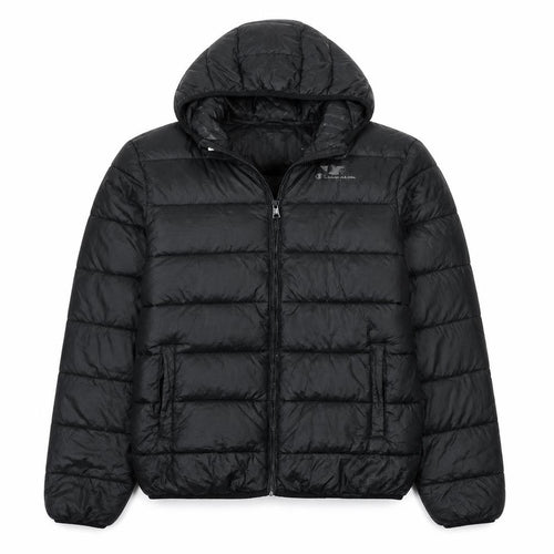 Champion Men's Black 2XL Hooded Puffer Jacket Full Zip Winter Coat