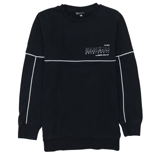 Napapijri Teens Black Logo Crew Neck Sweatshirt Size 14 Regular Fit