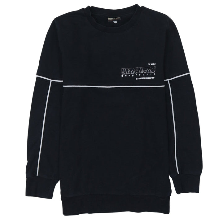 Napapijri Teens Black Logo Crew Neck Sweatshirt Size 14 Regular Fit